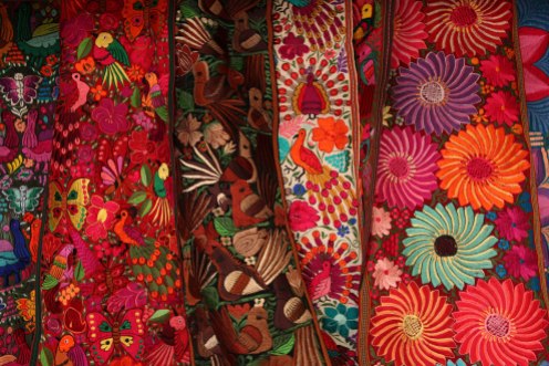 An example of the textiles for sale in Otavalo. Photo: Alex Washburn