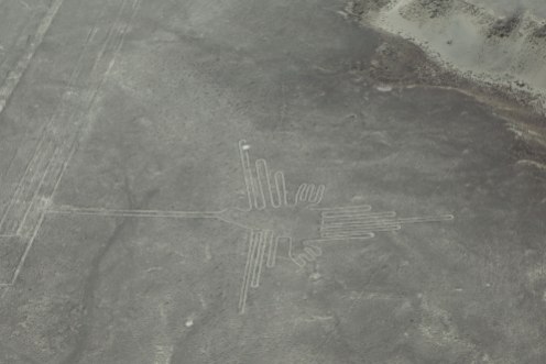 This is the famous hummingbird of the Nasca Lines, it is 310 feet long. Photo: Alex Washburn