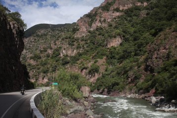Nathaniel rides through a canyon a little more than two-hours west of Cusco. Photo: Alex Washburn